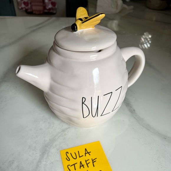 RAE DUNN “BUZZ” Honey Bee Honey Pot Tea Pot - Picture 2 of 3